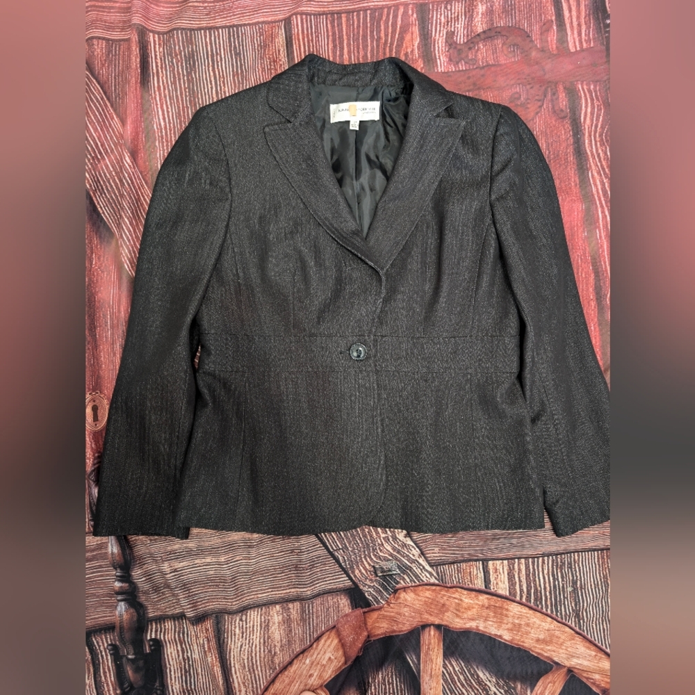 Jones New York Charcoal /Black Denim Blazer